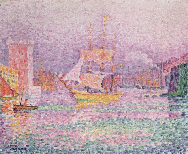 Paul Signac the harbor at marseilles oil painting picture